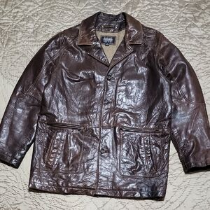 Wilsons Leather Pelle Studio Dark Brown Leather Field Jacket